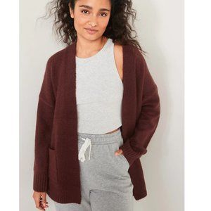 NWT Old Navy Cozy-Knit Open Front Cardigan Sweater; Purple Plum; Medium